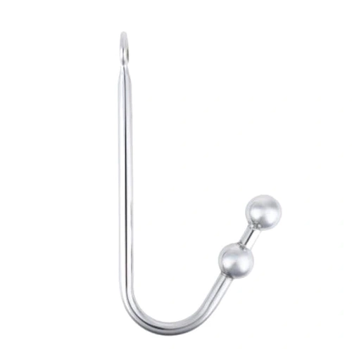 4417 Pleasurable Steel Two Stainless Hook Anal Balls 0710
